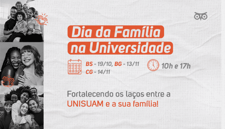 Vai rolar o Dia da Família UNISUAM, organizado pela Extensão UNISUAM